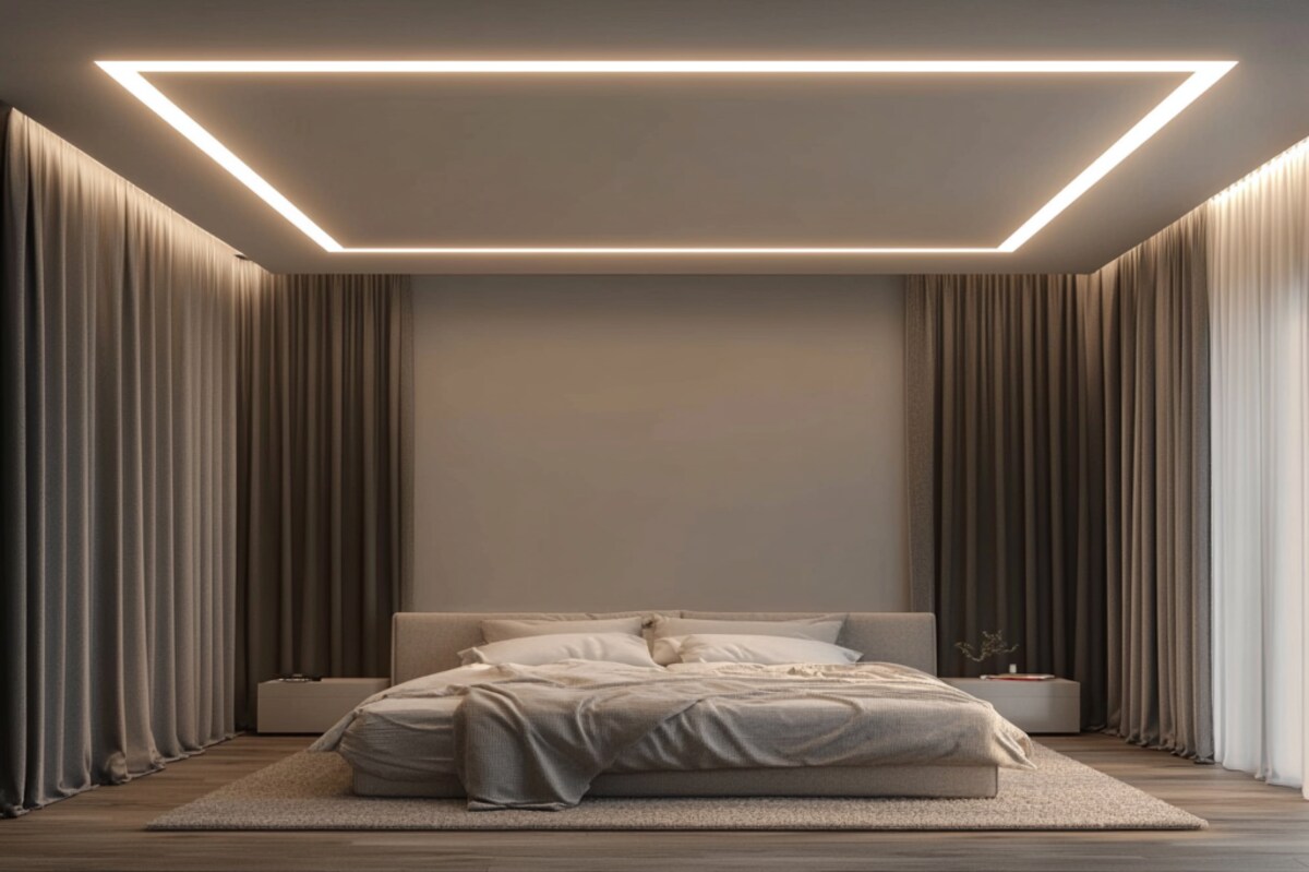Crystal Chandelier with Backlit Ceiling