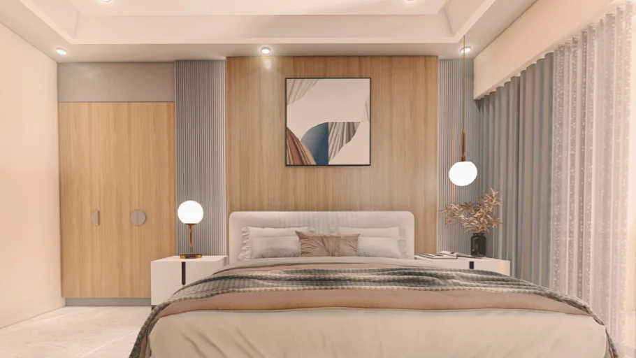 Modern 3D Bedroom Rendering