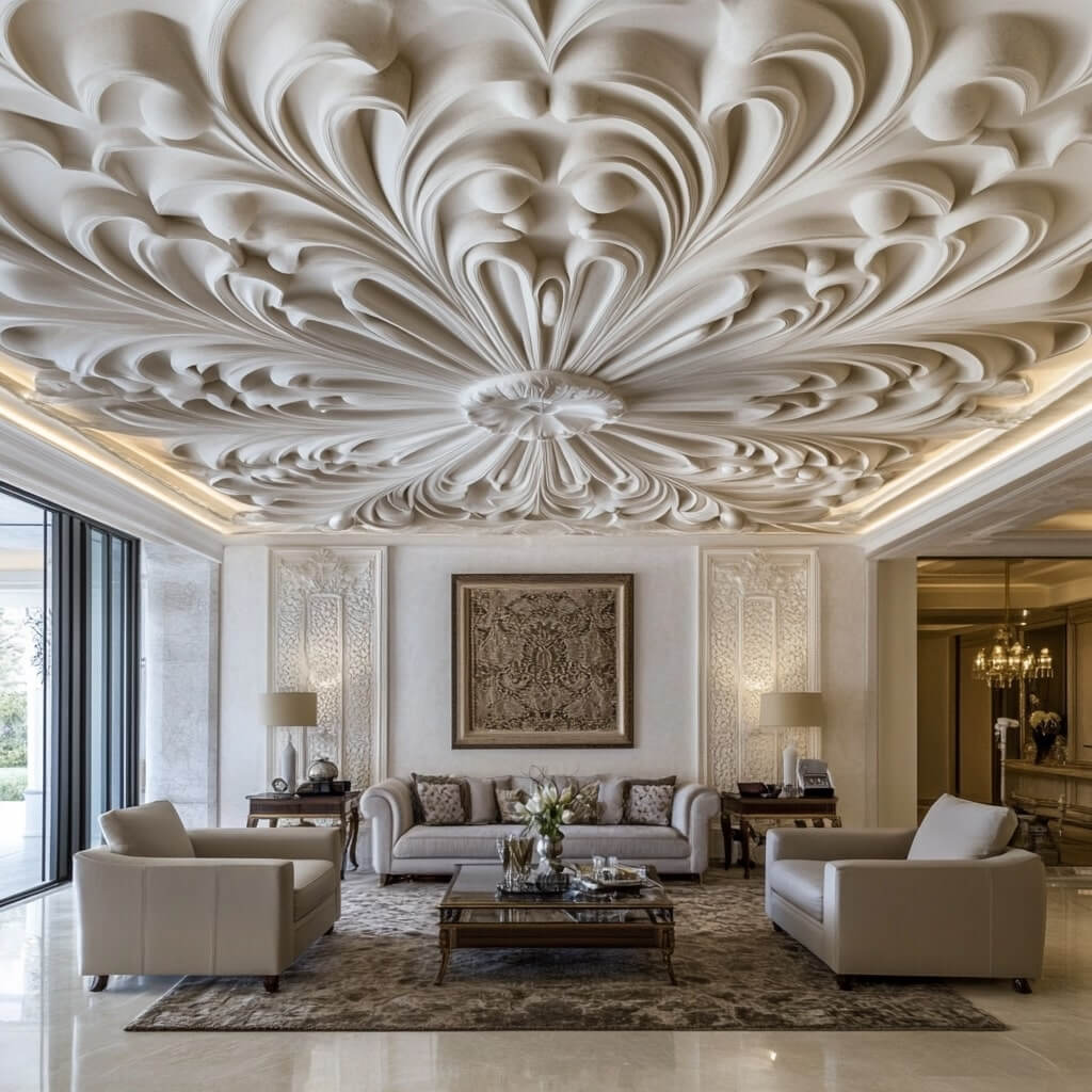 Crystal Chandelier with Backlit Ceiling